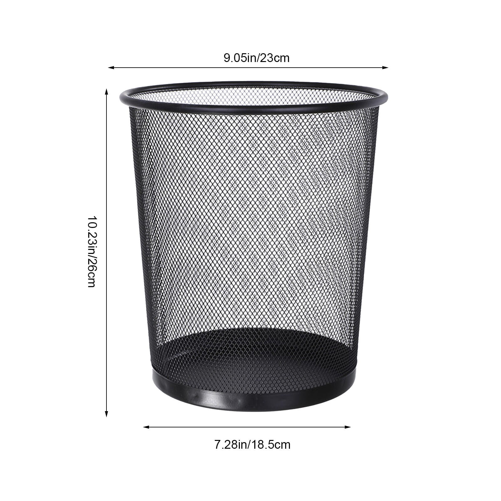 RuiHua Commercial Products Concept Collection Mesh Metal Trash Can, 5-Gallon, Fits Under Desk, Silver, Wastebasket for School/Office/Home/Bathroom