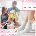 thumbnail image 6 of 5 Pairs Women's Bow Fuzzy Socks Winter Soft Slipper Socks Coquette Stuff Fluffy Thick Spa Home Sleeping, 6 of 7