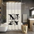 thumbnail image 5 of No Hook Shower Curtains with Detachable Snap-in Liner Set, Letter N Waterproof Hotel Style Bathroom Shower Curtain, Monogram Words Breathable Mesh Top Window Bath Curtains 36''x72'', 5 of 9