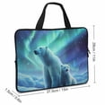 thumbnail image 2 of AWERP Polar Bear Cub Aurora Laptop Bag Diving Fabric Computer Protective Handle Case 15inch, 2 of 5