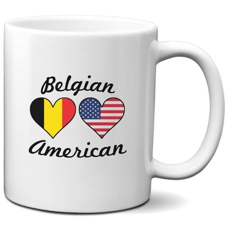 

Belgian American Heart Flags Coffee Mug