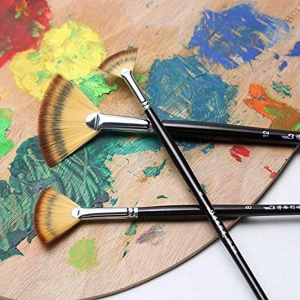 WIFUN 3 Pcs Artist Fan Brush, Artist Soft Anti-Shedding Paint Brush Made of  Premium Nylon Hair for Acrylic Painting Watercolor Painting Oil Painting :  : Arts & Crafts