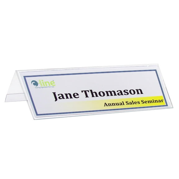 C-Line Tent Card Holders, 2 1/2" x 8 1/2", Rigid Heavyweight Clear Plastic, 25/Box