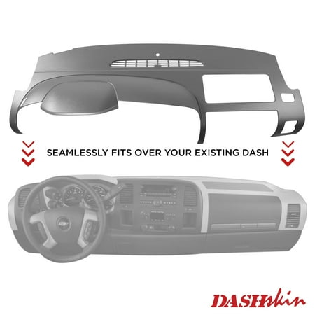 DashSkin 1 Piece Molded Dash Cover Kit for 07-13 Silverado LS/LT & Sierra SL/SLE in Dark Titanium