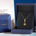 thumbnail image 5 of Gem Stone King 14K Yellow Gold Yellow Citrine and Lab Grown Diamond Pendant Necklace for Women | 1.53 Cttw | Gemstone November Birthstone | Round 8MM | With 18 inch Chain, 5 of 6