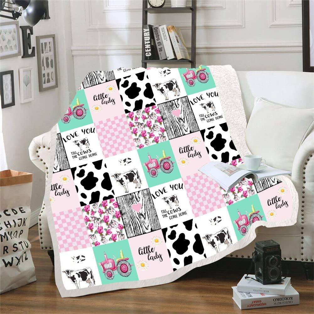 Cow Blanket Cute Cow Print Blanket Cow Beding Sherpa Fleece Throw Blanket Farm Animals Blanket