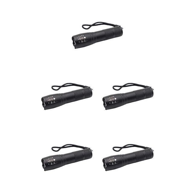 Speravity Aluminium Alloy Flashlight 1200mAh Anti-rust Rechargeable Lanyard Zoomable with Electric Torch Light Type2