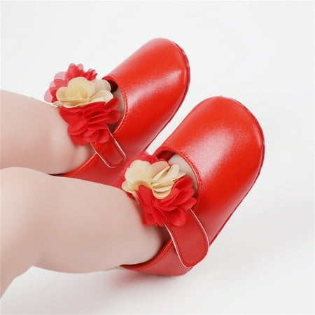 

NEGJ Girls Single Shoes Floral First Walkers Shoes Toddler Sandals Princess Shoes