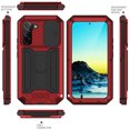 thumbnail image 7 of Galaxy S22 Plus 5G Case with Built-in Glass Screen Protector, Allytech Hard PC and Shockproof TPU Life Waterproof Slide Camera Lens Protective Kickstand Cover for Samsung Galaxy S22 Plus 2022, Red, 7 of 7