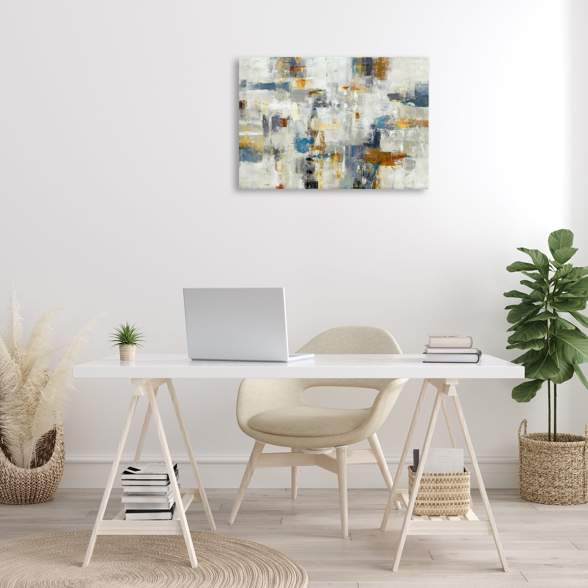 Stupell Industries Energetic Abstract Strokes Abstract Painting Wrapped Canvas Art Print Wall Art, 30 x 20