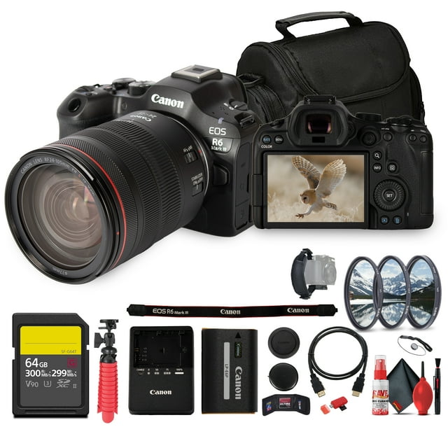 Canon EOS R6 Mark III Mirrorless Camera 32.5MP 7K RAW + RF 24-105mm f/4 Lens Bundle (International Model)