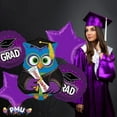 thumbnail image 4 of PMU Congrats Grad Balloon Bouquet | Graduation Decoration Mylar Balloons | Celebrate Success with Vibrant Graduation Balloons | “Wise Owl Grad” Balloon Bouquet Purple (5/Pkg) Pkg/1, 4 of 8