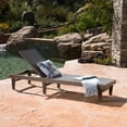 thumbnail image 2 of GDF Studio Della Outdoor Mesh and Acacia Wood Armless Adjustable Chaise Lounge, Gray and Dark Gray, 2 of 11