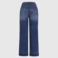 thumbnail image 5 of Women's Loose Straight Jeans for Women - Bell Bottom Jeans for Women Ripped High Waisted Classic Tassels Flared Pants Soft Cropped Jeans,Color:Blue,Size:M, 5 of 5