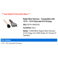 thumbnail image 2 of Radio Wire Harness - Compatible with 1973 - 1974 Chevy K10 Pickup, 2 of 2