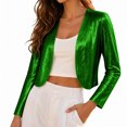 thumbnail image 6 of NominalSnug Womens Sequin Cardigan Open Front Long Sleeve Cropped Casual Jacket with Pockets Fall Outfits, 6 of 7