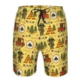 thumbnail image 4 of Kdxio Car Tent Trees Pattern Mens Casual Shorts - Drawstring Summer Beach Sports Shorts for Men, 4 of 9
