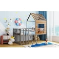 thumbnail image 3 of imerelez Metal Twin size Loft Bed with Roof, Window, Guardrail, Ladder Silver, 3 of 9