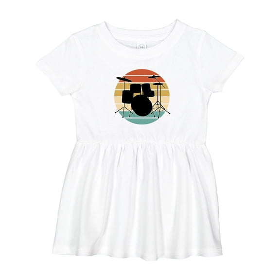 Inktastic Drum Set Retro Drummer Sunset Girls Baby Dress