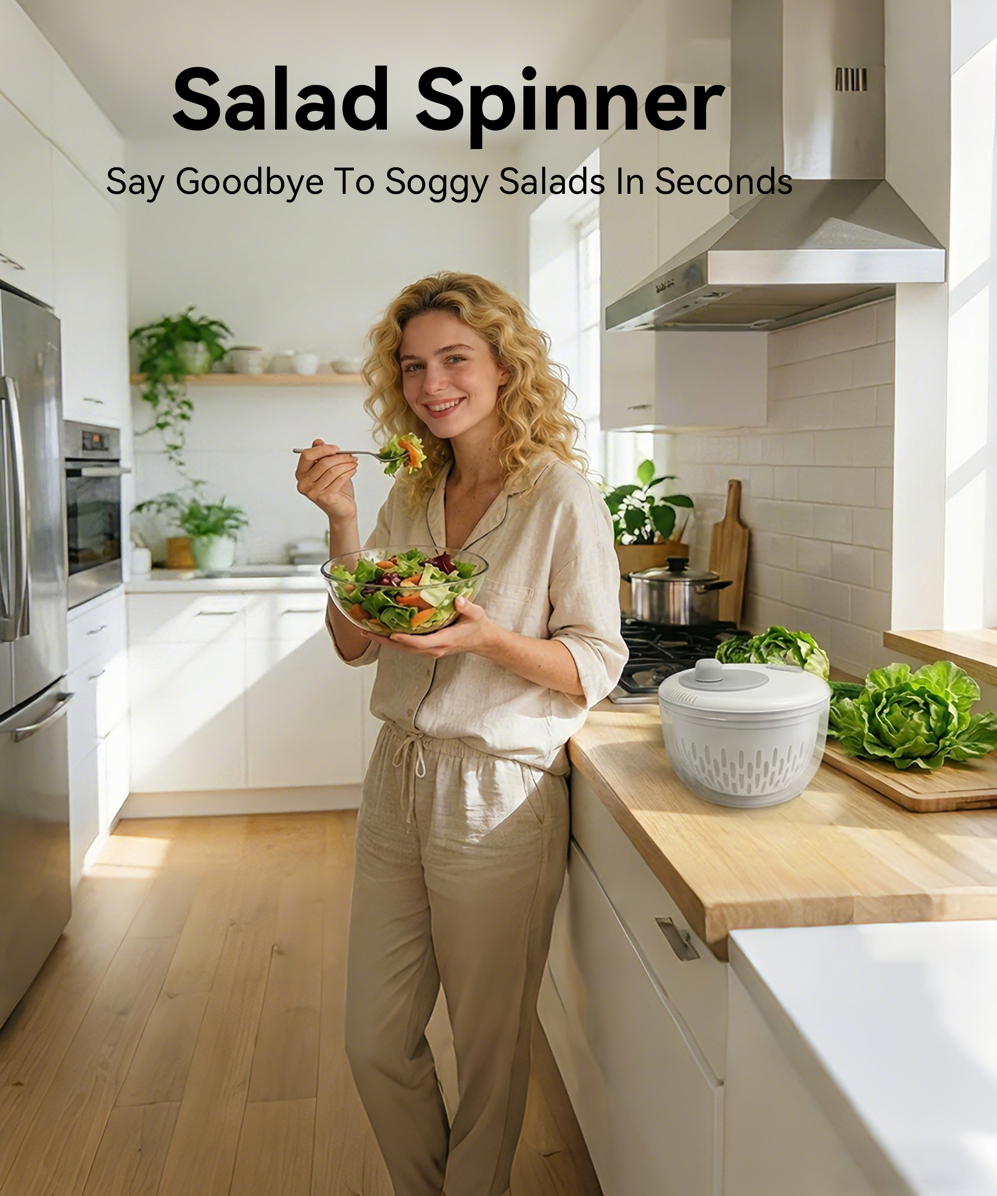 M Buder Salad Spinner with Vegetable Chopper Blades photo 7