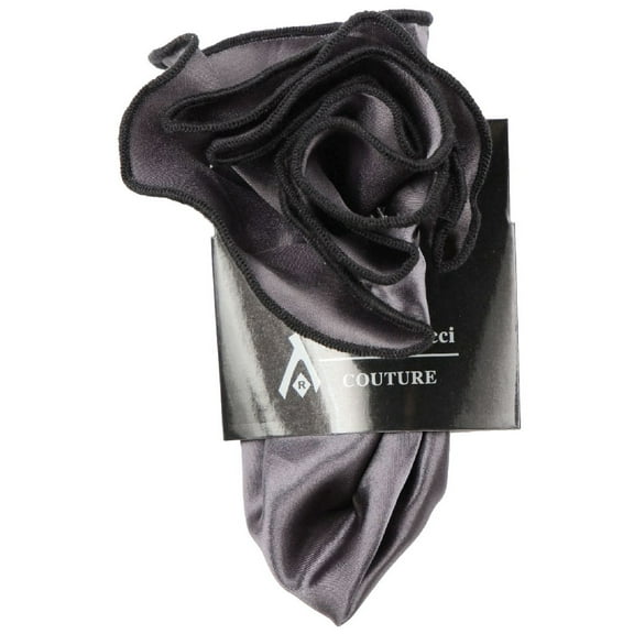 PS-Z-RD-61 - Round Pocket Square Accessory - Charcoal Black