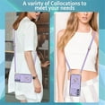 thumbnail image 7 of For Samsung Galaxy S21 FE 5G Case Premium PU Leather Accordion Folding Wallet &Card Holder With RFID Shielding Material With Adjustable Ring Holder And Detachable Crossbody＆Wrist Strap,light purple, 7 of 7