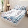 thumbnail image 2 of Homewish Kawaii Ocean Seahorses Zipper Full Size Comforter Sets with Fitted Sheet and 2 Pillowcases,Sea Animal Zipper Bedding Set for Teens Boys Girls,4pcs, 2 of 6