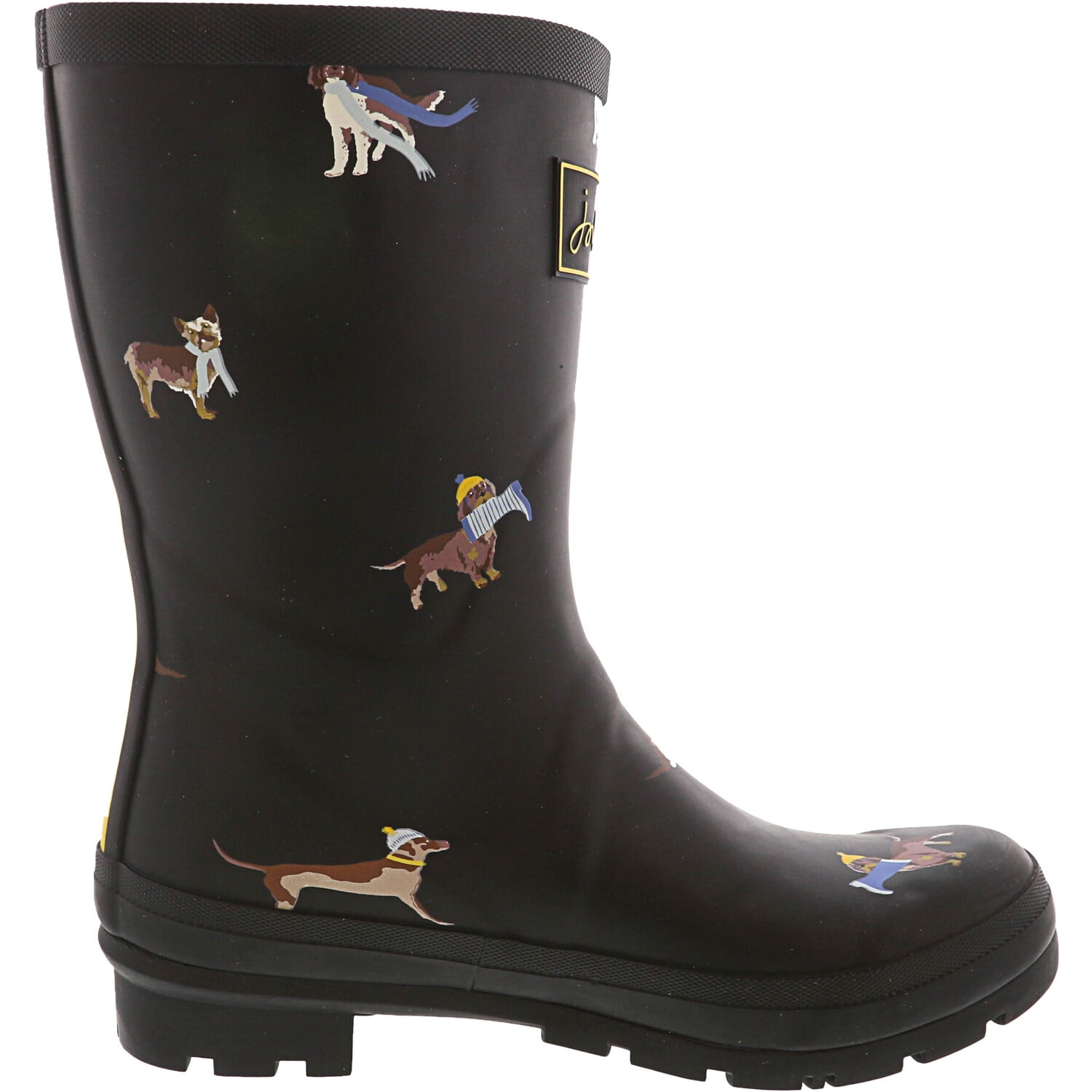 Joules Women's Molly Welly Black Dogs KneeHigh Rubber Rain Boot 8M Walmart Canada