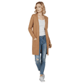 thumbnail image 2 of Yemak Women's Long Sleeve Open-Front Knitted Cardigan Sweater with Pockets HK8220-CAM-ML-BD, 2 of 4