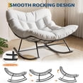 thumbnail image 6 of EastVita Outdoor Rattan Egg-Shaped Rocking Chair White, 6 of 7