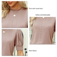 thumbnail image 5 of Sudadera cómoda de cuello redondo, informal, con cuello redondo y manga corta, color rojo rojizo XXL, para mujer, 5 of 5