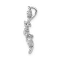 thumbnail image 2 of 14K White Gold Charm Pendant Diamond Round 1 10Ct. Three Flower Chain Slide, 2 of 4