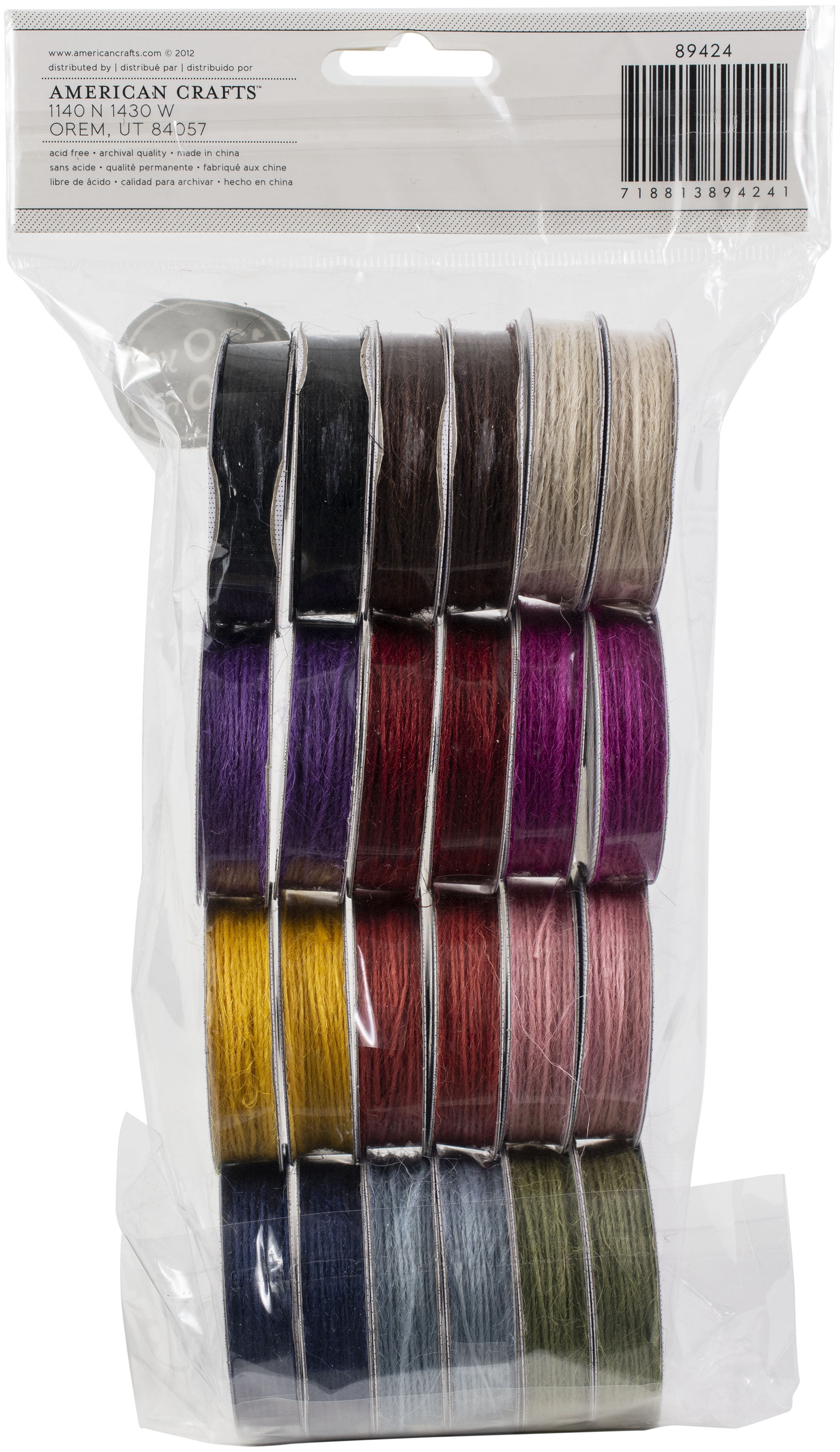 American Crafts Premium - Decoration ribbon - 0.04 in in x 15 ft - jute (pack of 24)