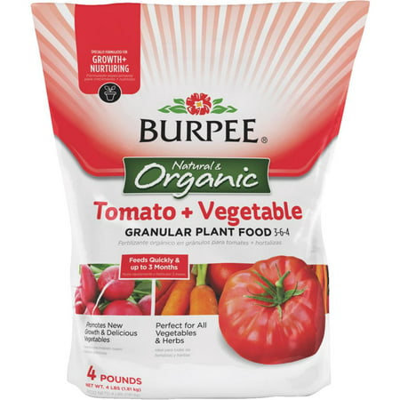 Burpee 99967 Organic Tomato and Vegetable Granular Plant Food, 4
