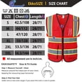 thumbnail image 2 of Chaleco de seguridad Ekksafety EK175 de malla reflectante roja con 5 bolsillos, 2 of 7