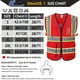thumbnail image 2 of Chaleco de seguridad Ekksafety EK175 de malla reflectante roja con 5 bolsillos, 2 of 7