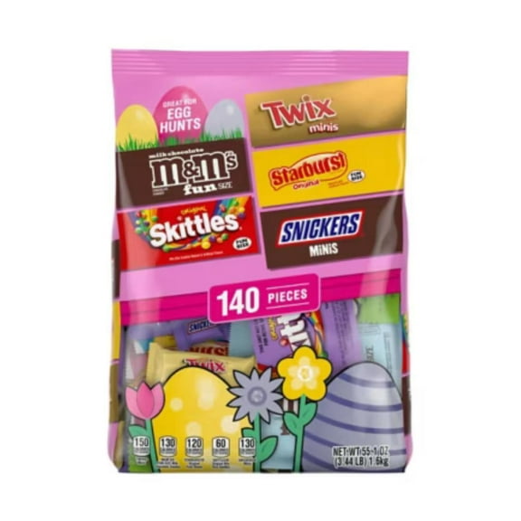 M&M's, Snickers & More Easter Candy Easter Basket Stuffers, Bulk Bag, 140 ct.