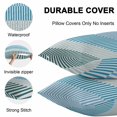 thumbnail image 6 of Outdoor Waterproof Pillow Covers Pack of 2, Abstract Stripe Classic Blue Gradient Lines Art Decorative Throw Pillowcases Cushion Covers for Garden Patio Tent Sofa Couch, 16x16 inch, 6 of 8