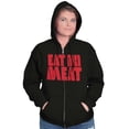 thumbnail image 4 of No Meat Vegetarian Vegan Cute Veggie Zip Up Hoodie Men's Women's Brisco Brands S, 4 of 5