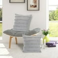 thumbnail image 7 of LR Home Ox Bay Gray Solid All-Natural Cotton Square 4 Piece Pillow Cover Set, 7 of 7