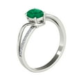 thumbnail image 3 of AoneJewelry 1.00 Carat Oval Shape Emerald and Diamond Ring In 10K Rose, White & Yellow Gold, 3 of 5