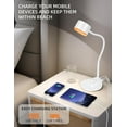 thumbnail image 3 of LED Desk Lamp, 1200LM for Home Office, Fully Dimmable Bedside Reading Lamp with USB C + A Charging Ports, 5 Colors, 12W Gooseneck Lamp, Metal Small Table Lamps for Bedroom Living Room White, 3 of 5