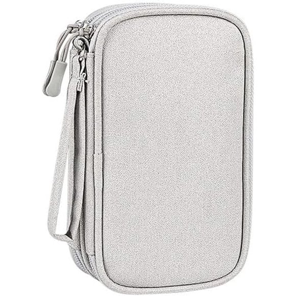 Lunfar 1pcs Cable Storage Bag, Portable Electronic Accessories Organizer, Travel Cable Pouch, Portable Cable Organizer Bag, Tech Pouch for USB Cables, SD Card Gray
