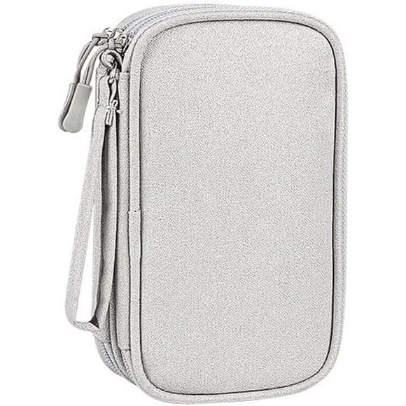 Lunfar 1pcs Cable Storage Bag, Portable Electronic Accessories Organizer, Travel Cable Pouch, Portable Cable Organizer Bag, Tech Pouch for USB Cables, SD Card Gray