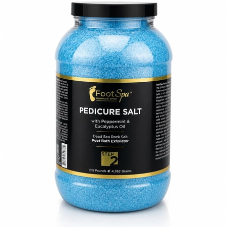 FOOTSPA - Detox Foot Soak Pedicure and Bath Salt, 128 Oz - Made with Dead Sea Salts, Eucalyptus and Peppermint Oil - Hydrates, Softens and Moisturizes