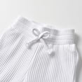thumbnail image 6 of Newborn Baby Boy Clothes Ribbed Knitted Cotton Short Sleeve Romper +Pants Solid Color Summer Outfits White 6-9 Months, 6 of 6