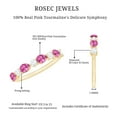 thumbnail image 5 of Rosec Jewels Real Pink Tourmaline and Diamond Ring - Half Eternity Ring with Tourmaline (AAA Grade) - Ready to Gift for Anniversary, 10K Yellow Gold, US 7.00, 5 of 8