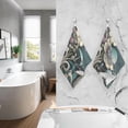 thumbnail image 5 of Coolnut Hand Towels Cartoon Art Flower 2 PCS, Cotton Bath Towels Drying Face Hands Body Decorative Water Absorbent Lightweight Washcloth for Bathroom Ktichen Travel Gym, 16"×28", 5 of 6