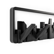Umbra Skyline 5 Hook Modern Wall Mounted Coat Rack Black
