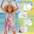 thumbnail image 5 of SEANATIVE Swimsuits for Teen Girls One Piece Bathing Suit See Through Short Skirt Cover Ups Cut Out Back Beachwear for Surfing Water Park, Size 13-14, Tie-dye Pink Teal Yellow, 5 of 7